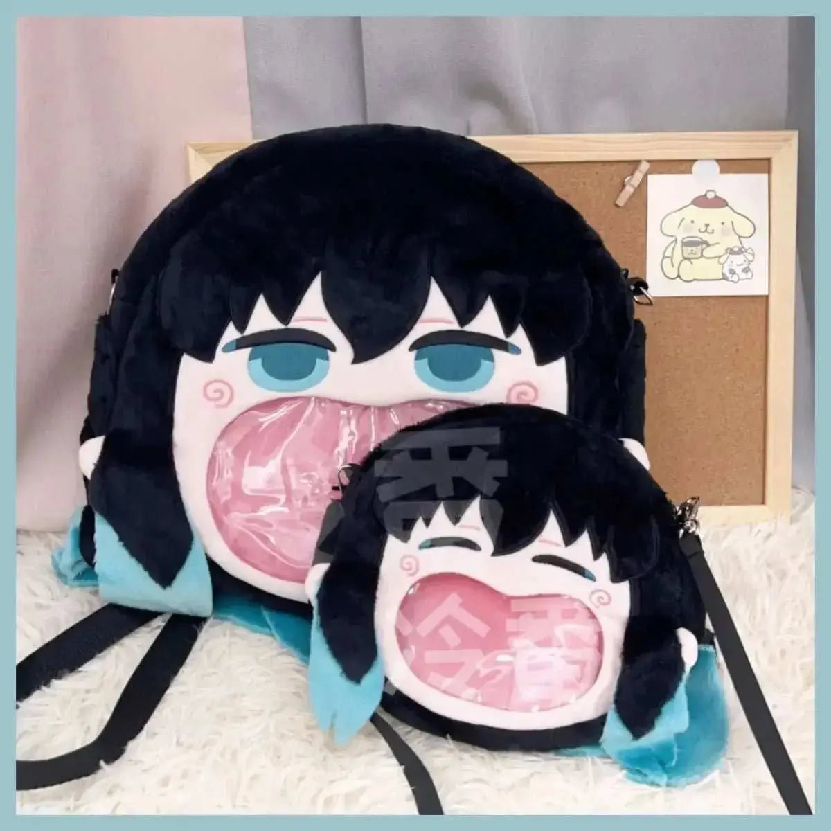 Anime Attribute Tokitou Muichirou Big Mouth Plush itabag Backpack Transparent Shoulder Bag Student Bookbag Crossbody Bag - AMIR BAGS INDIA PRIVATE LIMITED