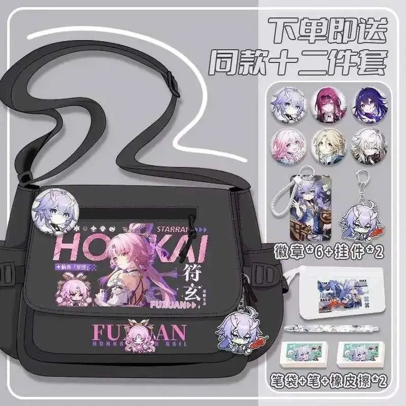 Anime Honkai: Star Rail Aventurine Sparkle Sunday Cosplay Shoulder Student Sports Crossbody Backpack Messenger Bag - AMIR BAGS INDIA PRIVATE LIMITED