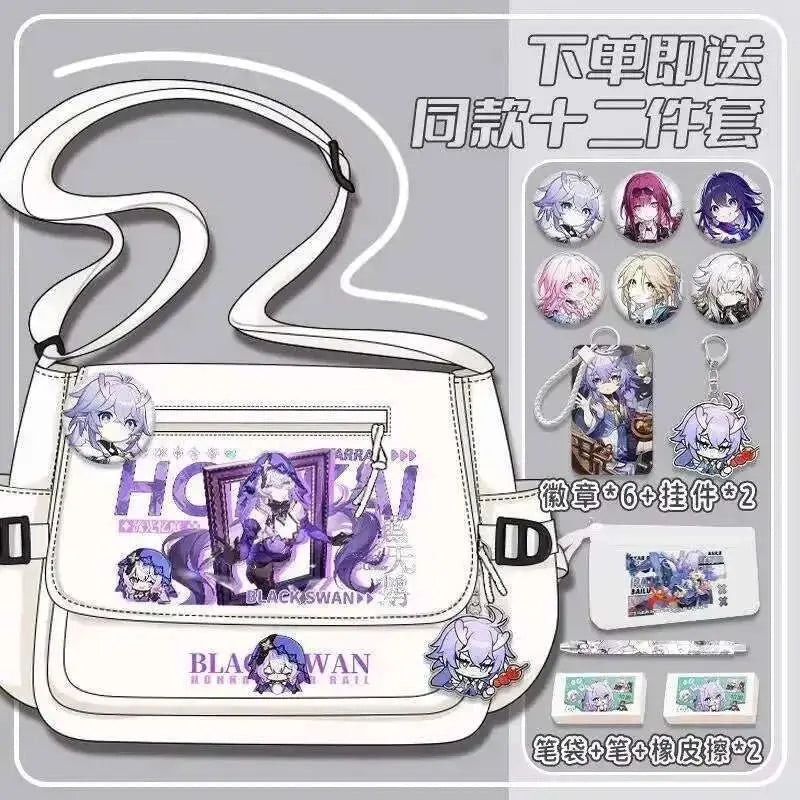 Anime Honkai: Star Rail Aventurine Sparkle Sunday Cosplay Shoulder Student Sports Crossbody Backpack Messenger Bag - AMIR BAGS INDIA PRIVATE LIMITED