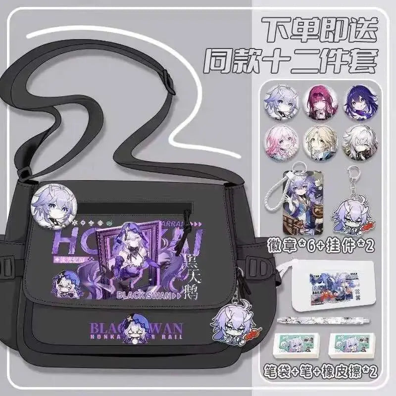Anime Honkai: Star Rail Aventurine Sparkle Sunday Cosplay Shoulder Student Sports Crossbody Backpack Messenger Bag - AMIR BAGS INDIA PRIVATE LIMITED