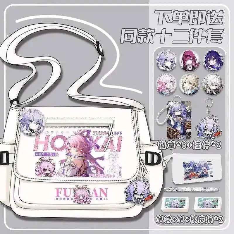 Anime Honkai: Star Rail Aventurine Sparkle Sunday Cosplay Shoulder Student Sports Crossbody Backpack Messenger Bag - AMIR BAGS INDIA PRIVATE LIMITED