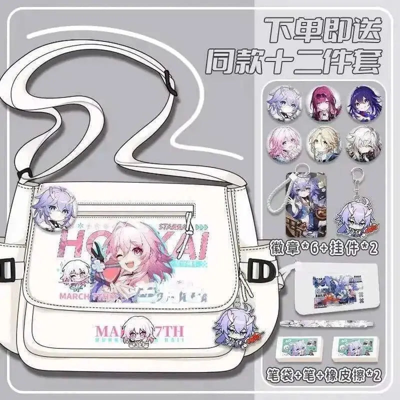Anime Honkai: Star Rail Aventurine Sparkle Sunday Cosplay Shoulder Student Sports Crossbody Backpack Messenger Bag - AMIR BAGS INDIA PRIVATE LIMITED