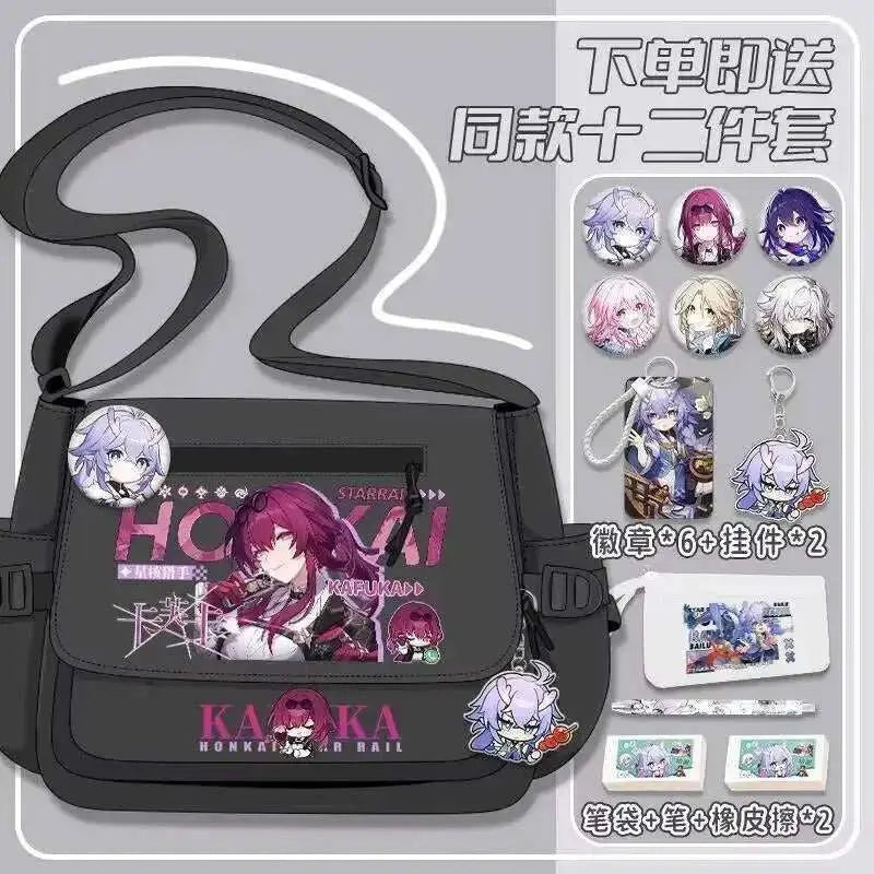 Anime Honkai: Star Rail Aventurine Sparkle Sunday Cosplay Shoulder Student Sports Crossbody Backpack Messenger Bag - AMIR BAGS INDIA PRIVATE LIMITED