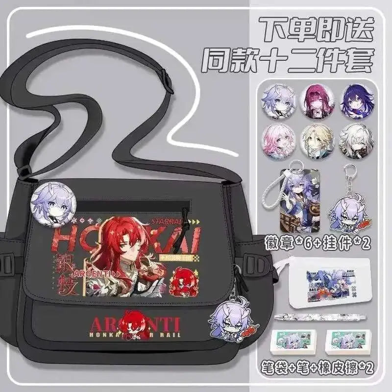 Anime Honkai: Star Rail Aventurine Sparkle Sunday Cosplay Shoulder Student Sports Crossbody Backpack Messenger Bag - AMIR BAGS INDIA PRIVATE LIMITED