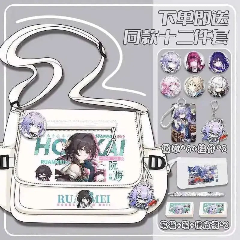 Anime Honkai: Star Rail Aventurine Sparkle Sunday Cosplay Shoulder Student Sports Crossbody Backpack Messenger Bag - AMIR BAGS INDIA PRIVATE LIMITED