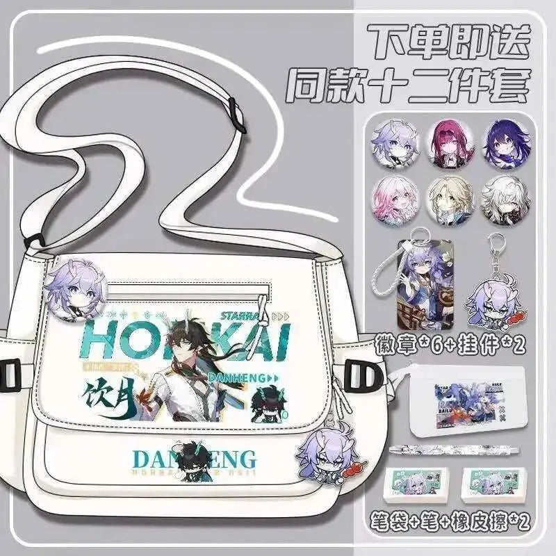 Anime Honkai: Star Rail Aventurine Sparkle Sunday Cosplay Shoulder Student Sports Crossbody Backpack Messenger Bag - AMIR BAGS INDIA PRIVATE LIMITED
