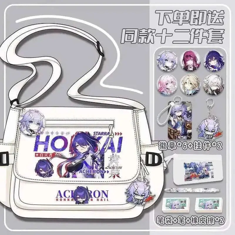 Anime Honkai: Star Rail Aventurine Sparkle Sunday Cosplay Shoulder Student Sports Crossbody Backpack Messenger Bag - AMIR BAGS INDIA PRIVATE LIMITED