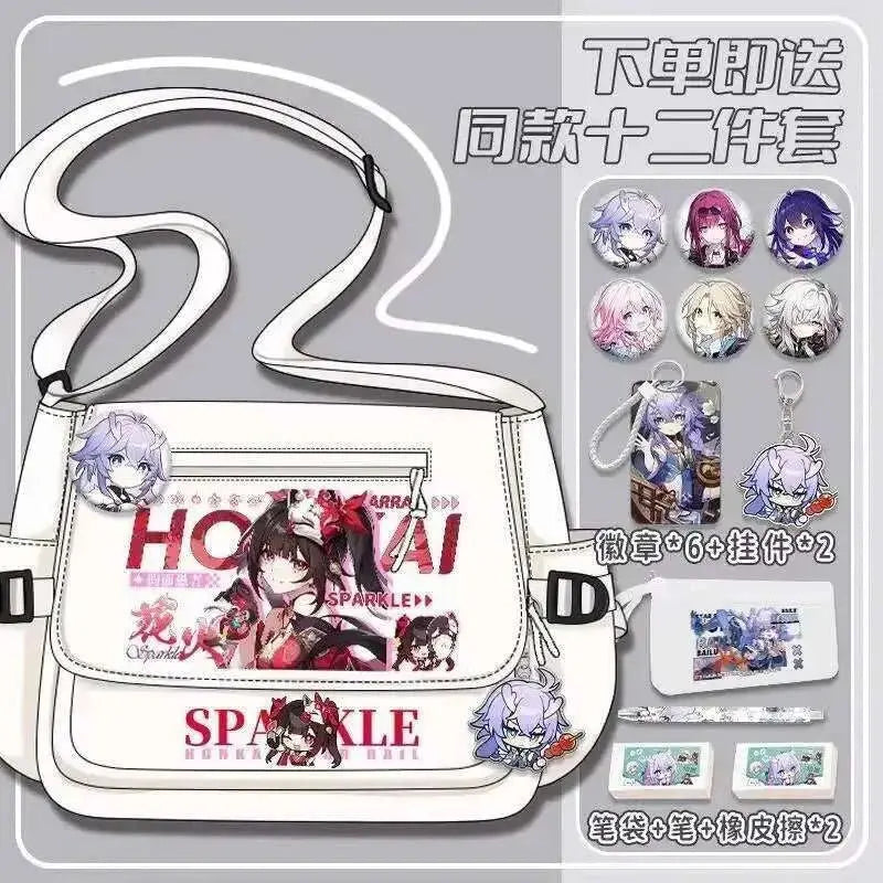 Anime Honkai: Star Rail Aventurine Sparkle Sunday Cosplay Shoulder Student Sports Crossbody Backpack Messenger Bag - AMIR BAGS INDIA PRIVATE LIMITED