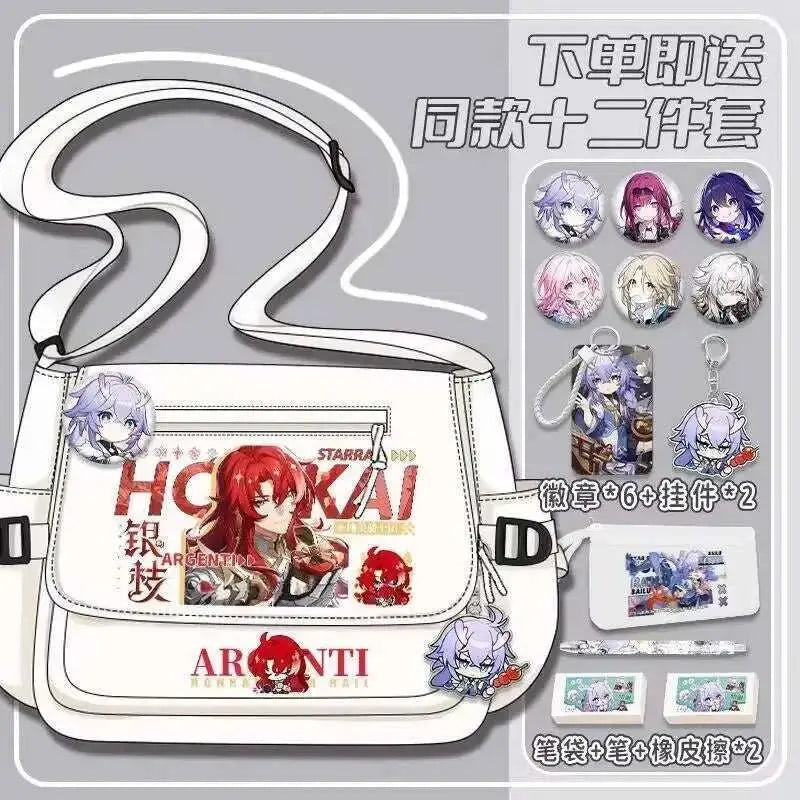Anime Honkai: Star Rail Aventurine Sparkle Sunday Cosplay Shoulder Student Sports Crossbody Backpack Messenger Bag - AMIR BAGS INDIA PRIVATE LIMITED