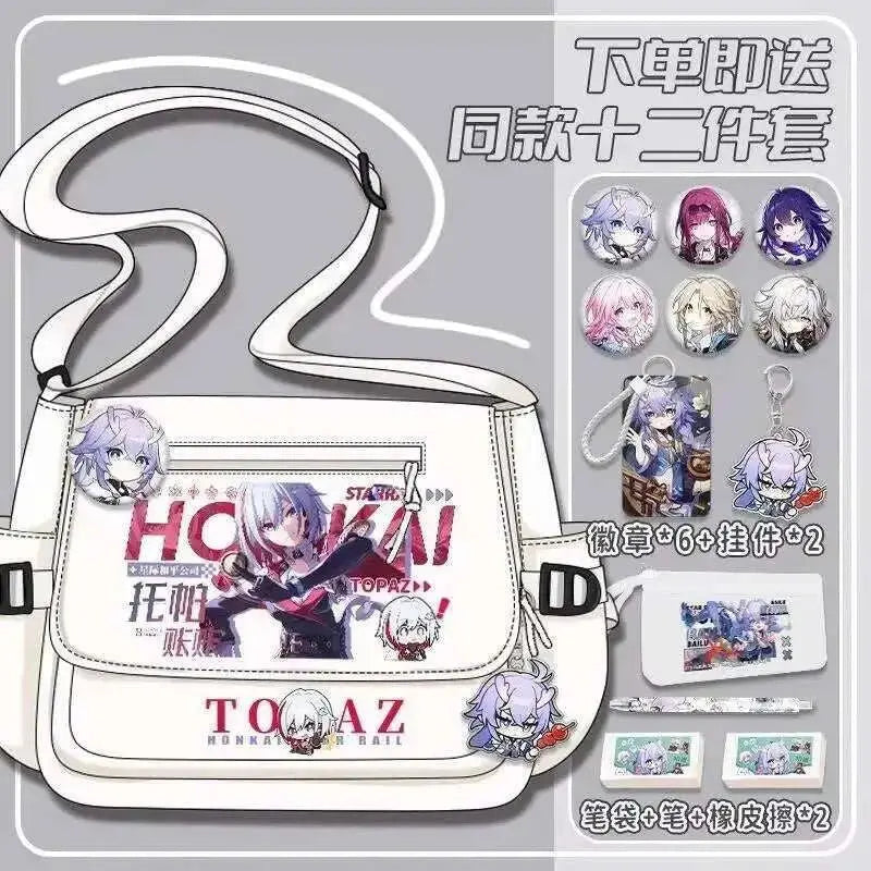 Anime Honkai: Star Rail Aventurine Sparkle Sunday Cosplay Shoulder Student Sports Crossbody Backpack Messenger Bag - AMIR BAGS INDIA PRIVATE LIMITED