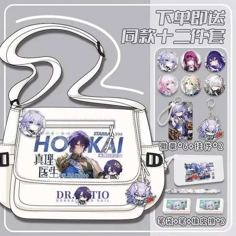 Anime Honkai: Star Rail Aventurine Sparkle Sunday Cosplay Shoulder Student Sports Crossbody Backpack Messenger Bag - AMIR BAGS INDIA PRIVATE LIMITED