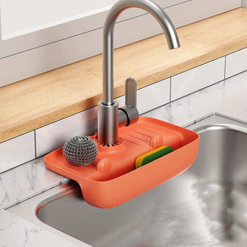Anti - skid Mat Kitchen Rag Sponge Wiping Drain Storage Rack Kitchen Gadgets - AMIR BAGS INDIA PRIVATE LIMITED