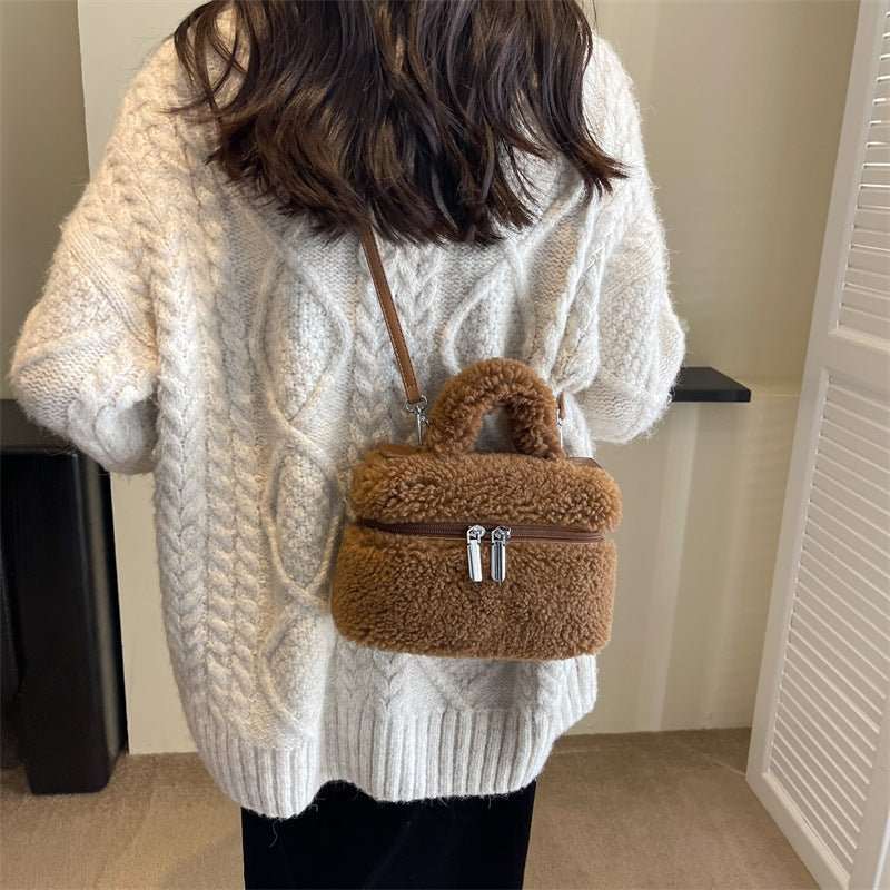 Autumn And Winter Lamb Wool Niche Popular Women's Bags Plush Portable - AMIR BAGS INDIA PRIVATE LIMITED