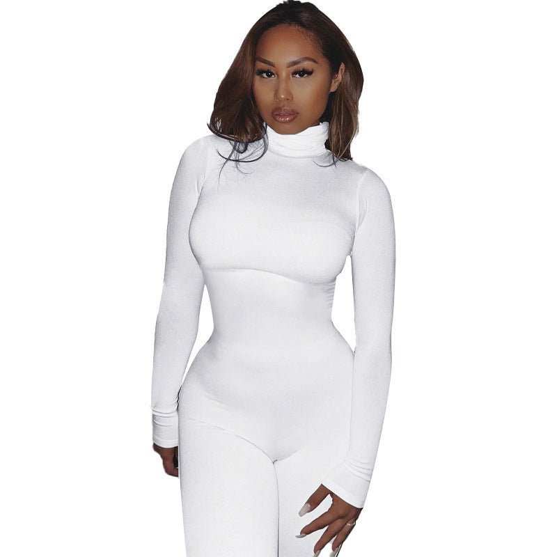 Autumn And Winter Solid Color Tight Long Sleeve Fleece - lined Yoga Jumpsuit - AMIR BAGS INDIA PRIVATE LIMITED