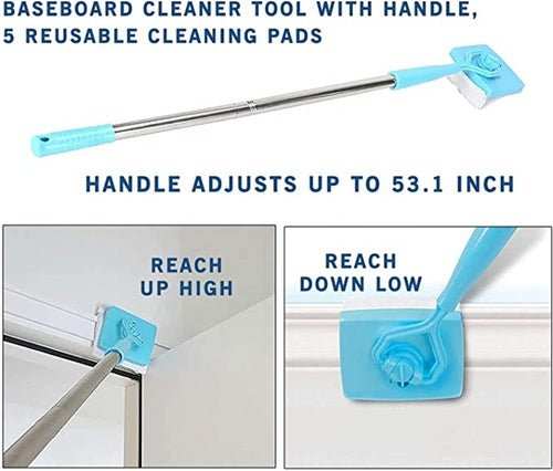 Baseboard Buddy Retractable Household Universal Cleaning Brush Mop - AMIR BAGS INDIA PRIVATE LIMITED