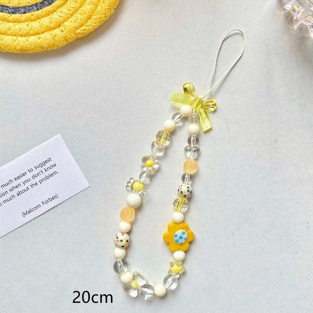 Beaded Flower Mobile Phone Lanyard Jewelry Accessories Hand Rope Lanyard - AMIR BAGS INDIA PRIVATE LIMITED