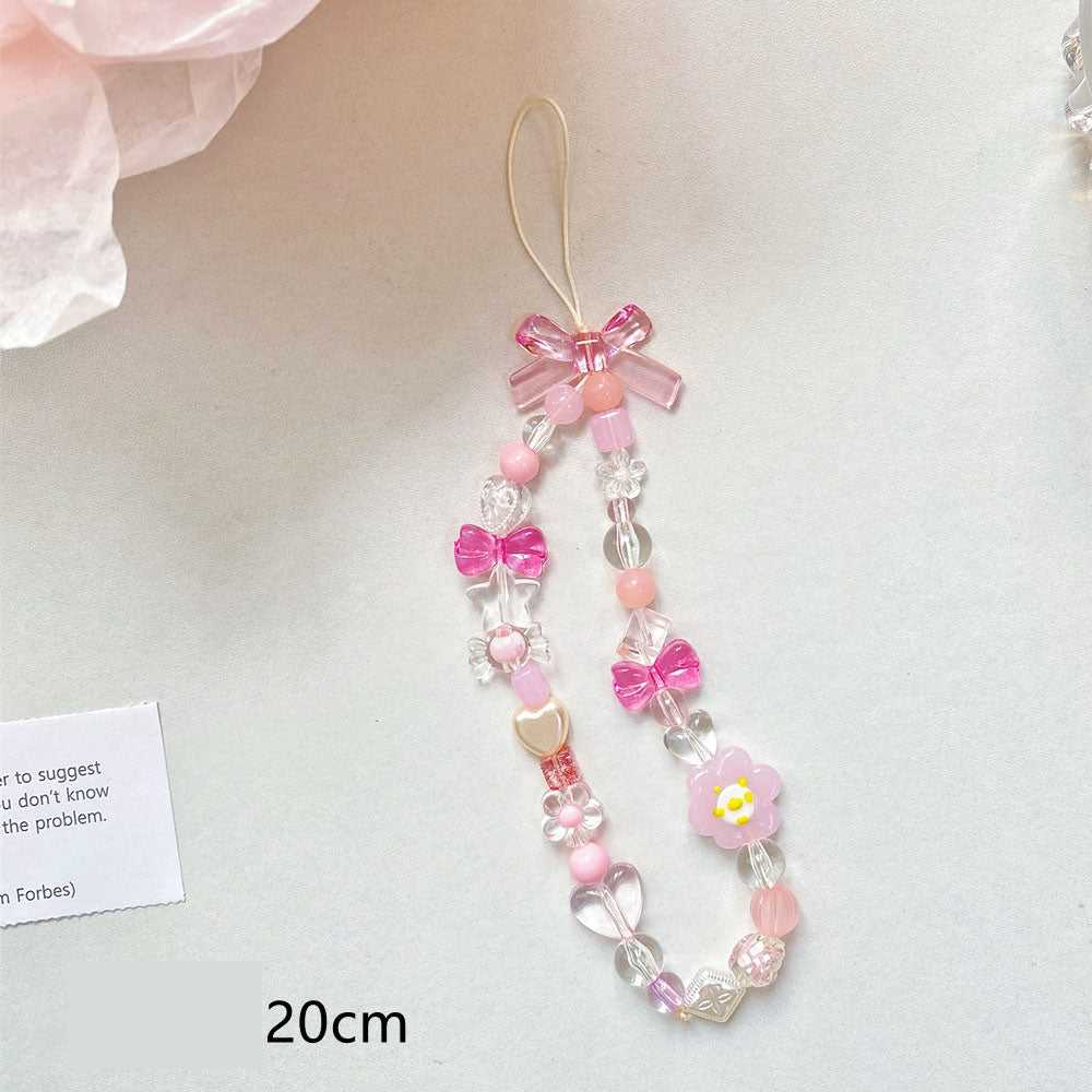 Beaded Flower Mobile Phone Lanyard Jewelry Accessories Hand Rope Lanyard - AMIR BAGS INDIA PRIVATE LIMITED