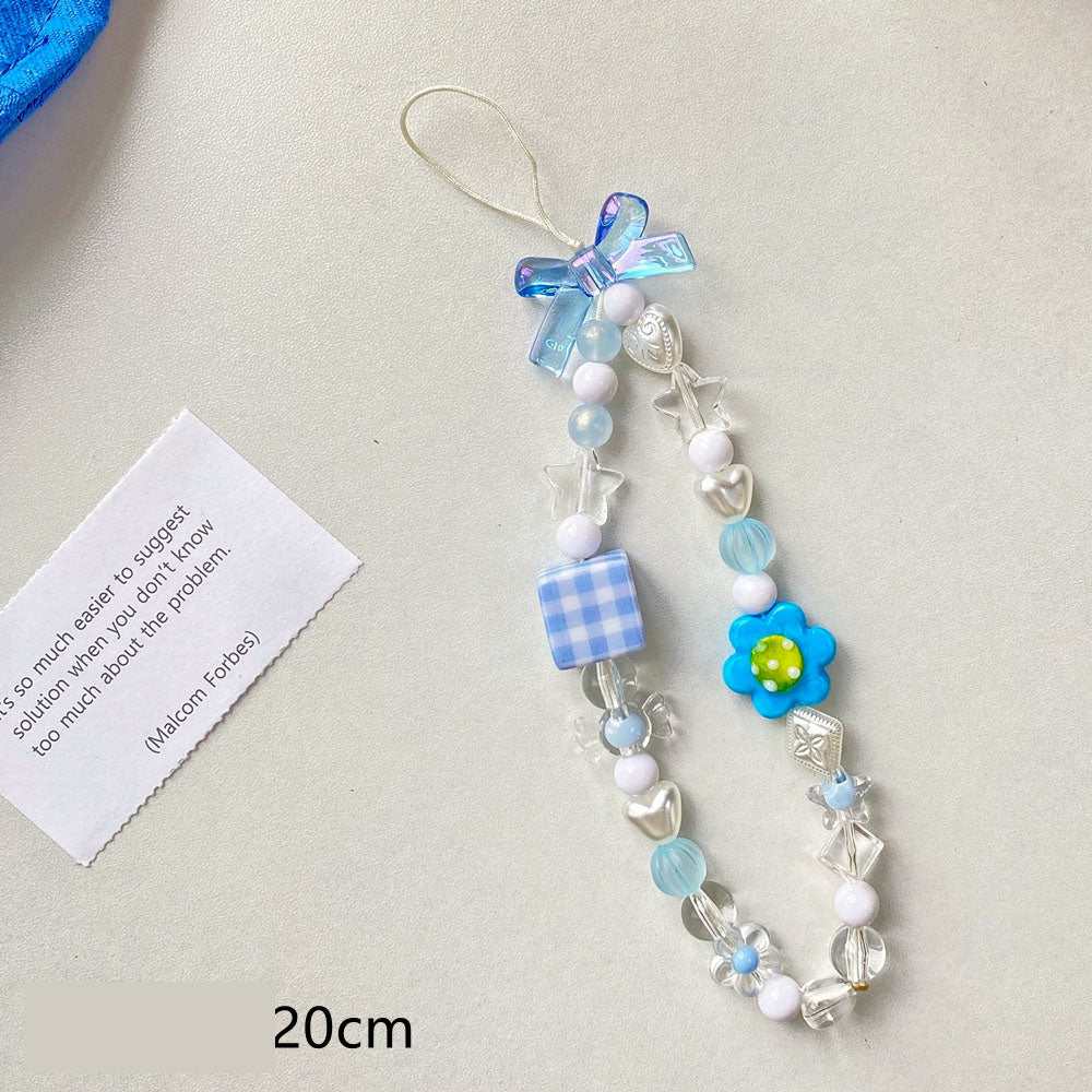 Beaded Flower Mobile Phone Lanyard Jewelry Accessories Hand Rope Lanyard - AMIR BAGS INDIA PRIVATE LIMITED