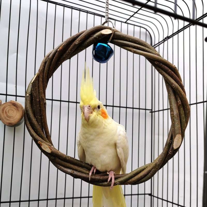 Bird Standing Frame Rattan Ring Chewing Toy Bird Cage - AMIR BAGS INDIA PRIVATE LIMITED