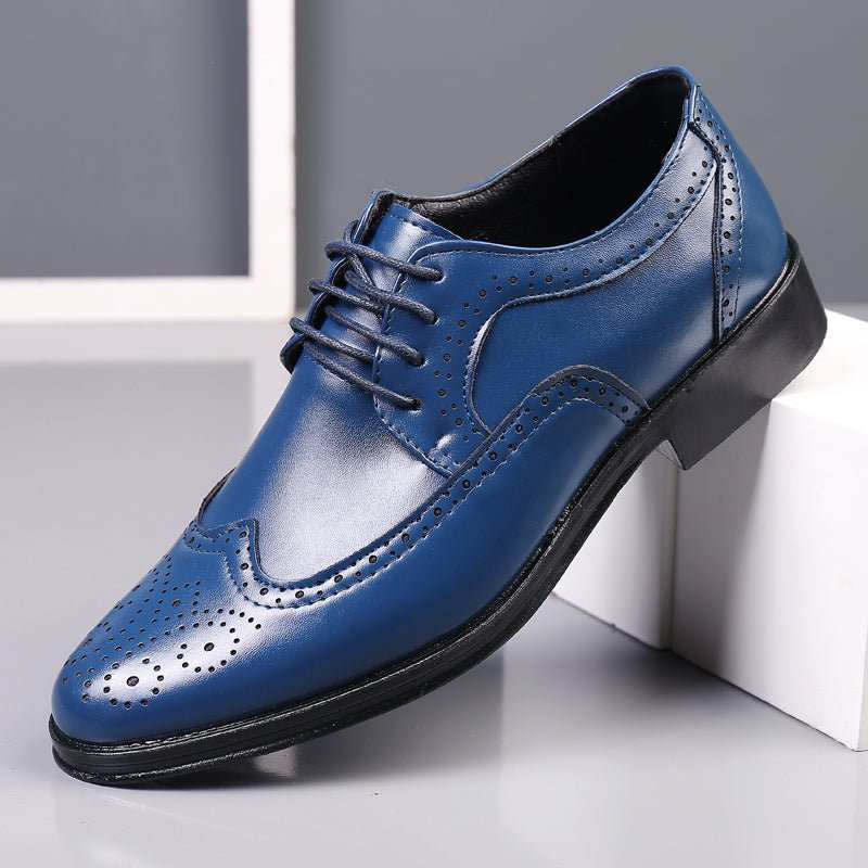 Block Carved Casual Leather Shoes For Men - AMIR BAGS INDIA PRIVATE LIMITED