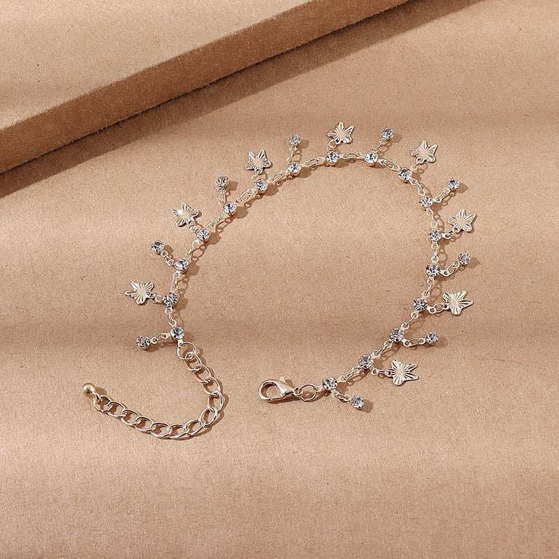 Butterfly Tassel Anklet Colorful Oil Necklace Flowers Leaves - AMIR BAGS INDIA PRIVATE LIMITED