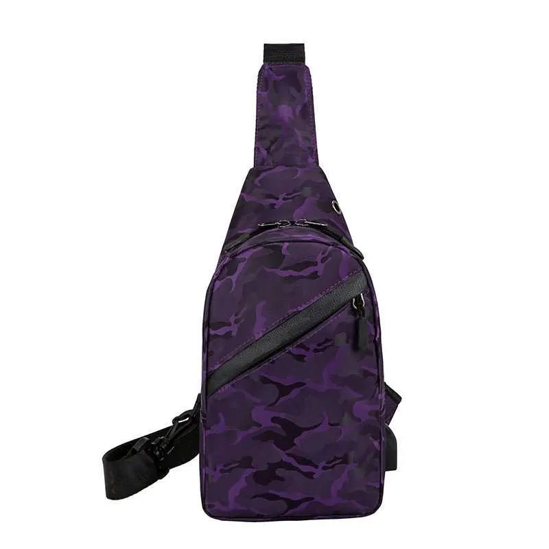 Camouflage Chest Bags Men Crossbody Bag With Headphone Hole - AMIR BAGS INDIA PRIVATE LIMITED