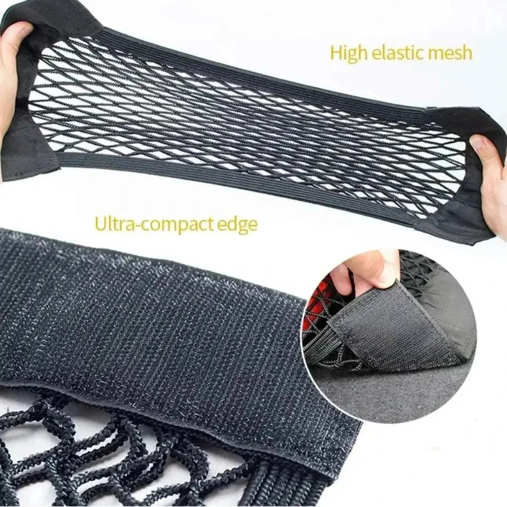 Car Back Rear Mesh Trunk Seat Elastic String Net Magic Sticker Universal Storage Bag Pocket Cage Auto Organizer Seat Back Bag - AMIR BAGS INDIA PRIVATE LIMITED