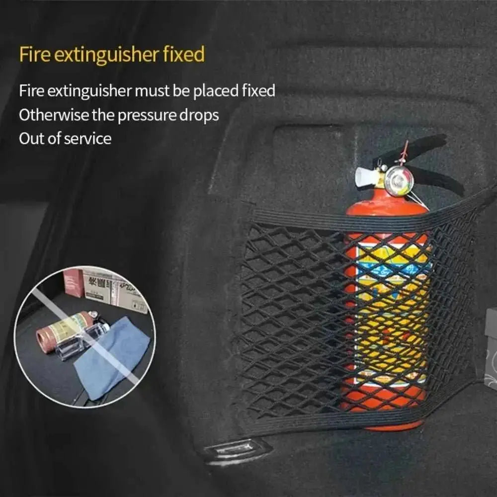Car Back Rear Mesh Trunk Seat Elastic String Net Magic Sticker Universal Storage Bag Pocket Cage Auto Organizer Seat Back Bag - AMIR BAGS INDIA PRIVATE LIMITED
