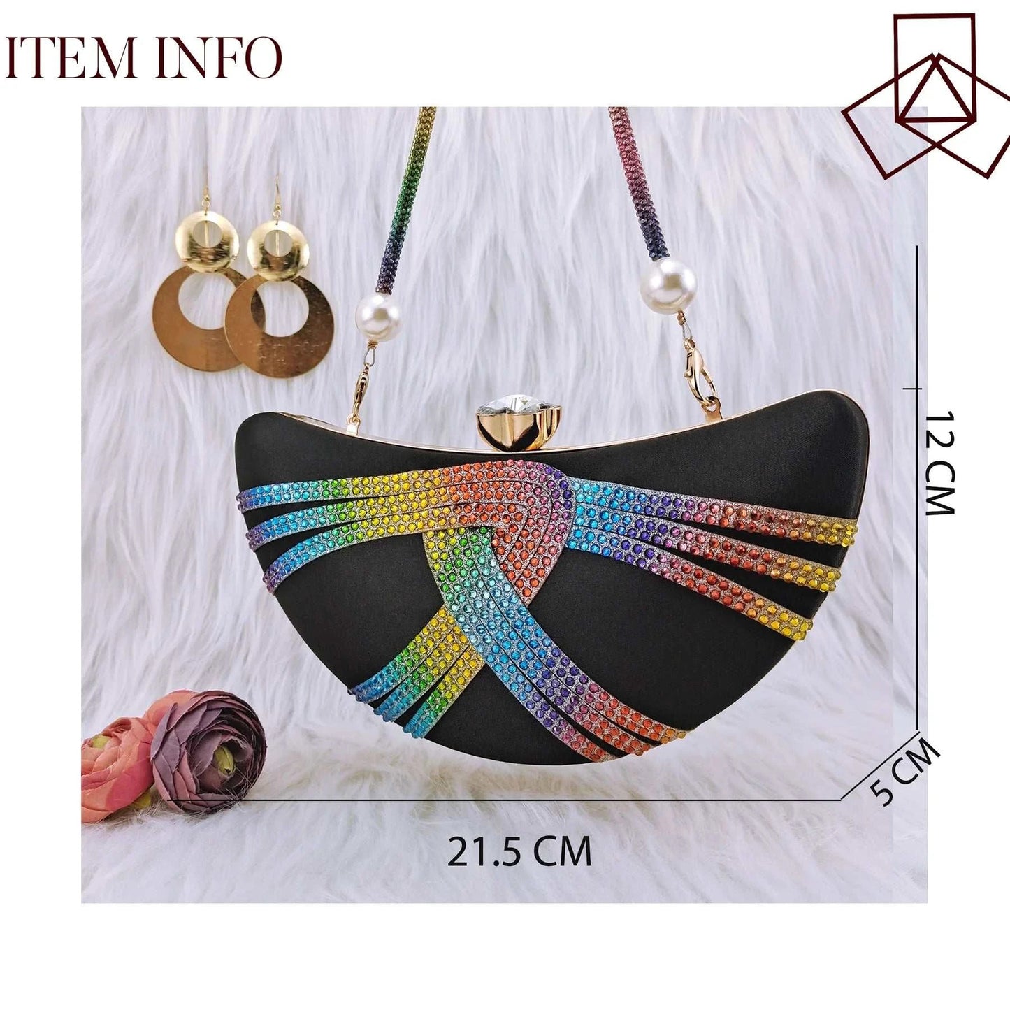 Carol Party Italian Design Blue Unique Moon Women's Bag Nigeria Luxury Brand Fashion Crystal Crossbody Bag Handbag Wallet - AMIR BAGS INDIA PRIVATE LIMITED