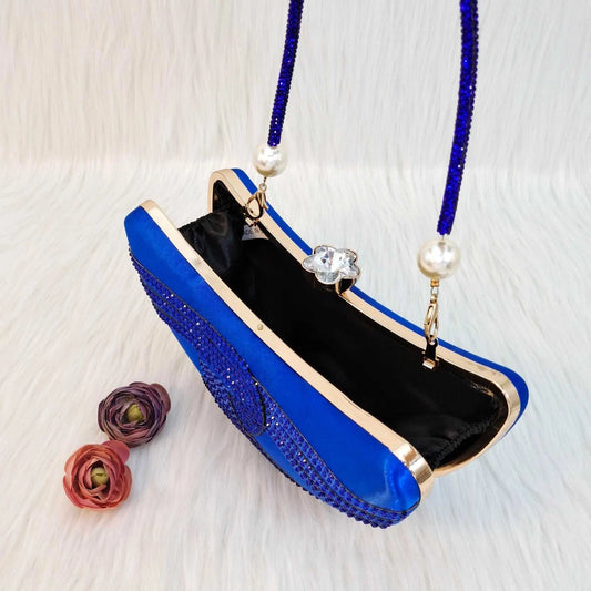 Carol Party Italian Design Blue Unique Moon Women's Bag Nigeria Luxury Brand Fashion Crystal Crossbody Bag Handbag Wallet - AMIR BAGS INDIA PRIVATE LIMITED