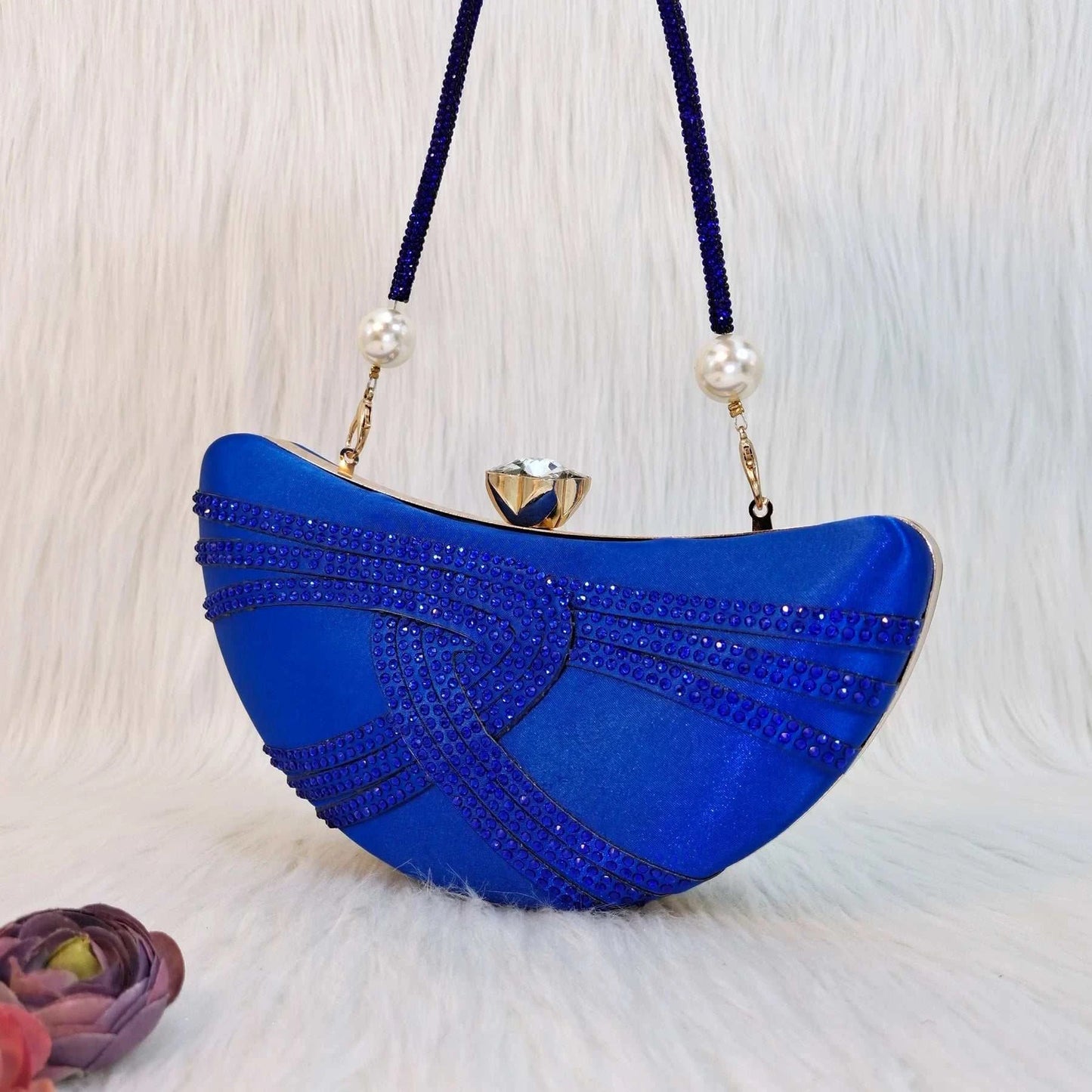 Carol Party Italian Design Blue Unique Moon Women's Bag Nigeria Luxury Brand Fashion Crystal Crossbody Bag Handbag Wallet - AMIR BAGS INDIA PRIVATE LIMITED