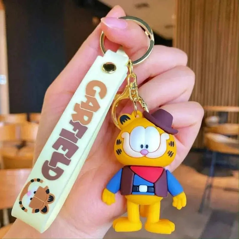 Cartoon Anime Kawaii Garfield Cat Keychain Backpack Pendant Car Key Chain Phone Bag Ornament Jewelry Kids Adult Birthday Gifts - AMIR BAGS INDIA PRIVATE LIMITED