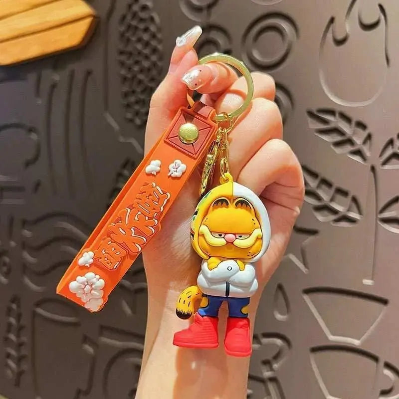 Cartoon Anime Kawaii Garfield Cat Keychain Backpack Pendant Car Key Chain Phone Bag Ornament Jewelry Kids Adult Birthday Gifts - AMIR BAGS INDIA PRIVATE LIMITED