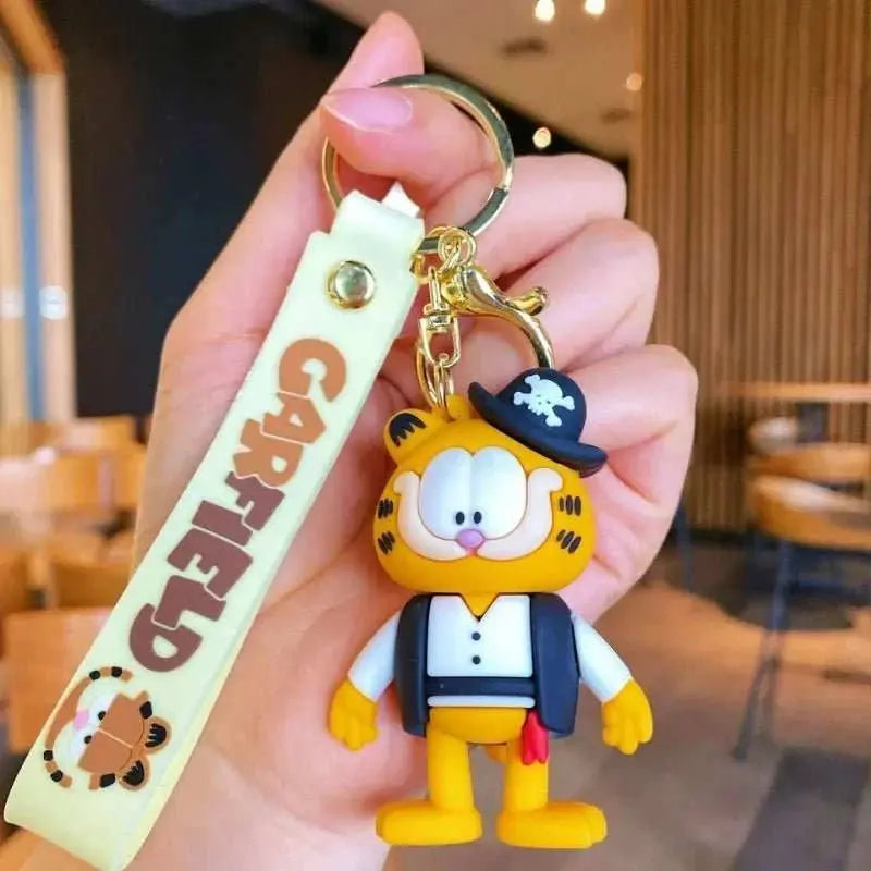 Cartoon Anime Kawaii Garfield Cat Keychain Backpack Pendant Car Key Chain Phone Bag Ornament Jewelry Kids Adult Birthday Gifts - AMIR BAGS INDIA PRIVATE LIMITED