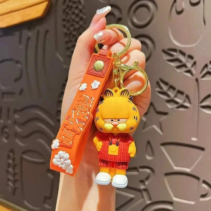 Cartoon Anime Kawaii Garfield Cat Keychain Backpack Pendant Car Key Chain Phone Bag Ornament Jewelry Kids Adult Birthday Gifts - AMIR BAGS INDIA PRIVATE LIMITED