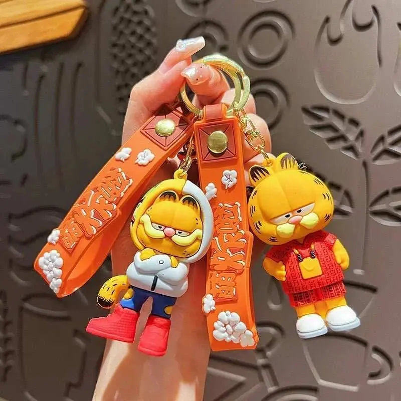 Cartoon Anime Kawaii Garfield Cat Keychain Backpack Pendant Car Key Chain Phone Bag Ornament Jewelry Kids Adult Birthday Gifts - AMIR BAGS INDIA PRIVATE LIMITED
