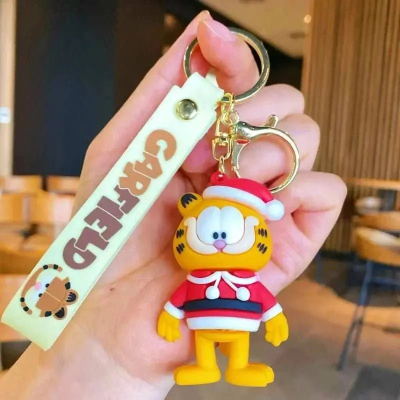 Cartoon Anime Kawaii Garfield Cat Keychain Backpack Pendant Car Key Chain Phone Bag Ornament Jewelry Kids Adult Birthday Gifts - AMIR BAGS INDIA PRIVATE LIMITED