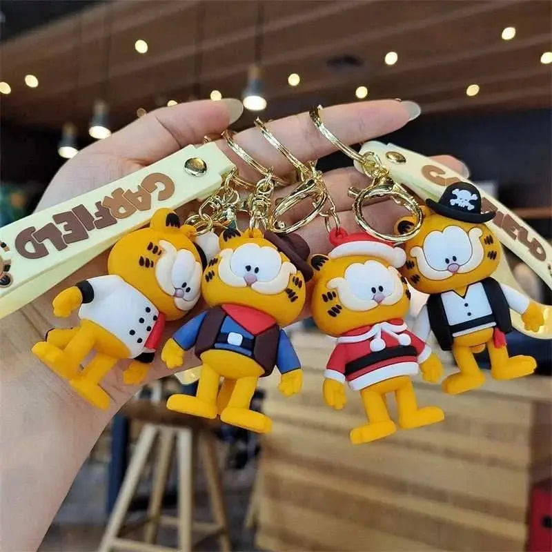 Cartoon Anime Kawaii Garfield Cat Keychain Backpack Pendant Car Key Chain Phone Bag Ornament Jewelry Kids Adult Birthday Gifts - AMIR BAGS INDIA PRIVATE LIMITED