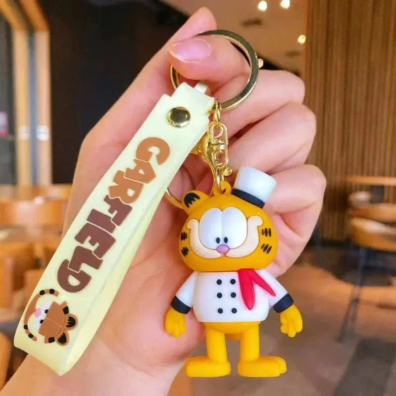 Cartoon Anime Kawaii Garfield Cat Keychain Backpack Pendant Car Key Chain Phone Bag Ornament Jewelry Kids Adult Birthday Gifts - AMIR BAGS INDIA PRIVATE LIMITED