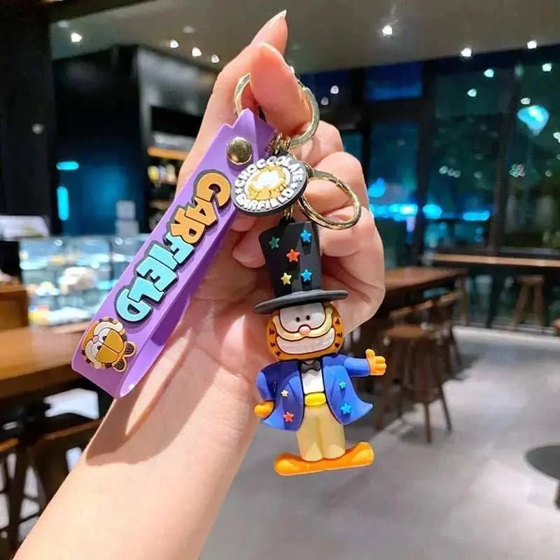 Cartoon Anime Kawaii Garfield Cat Keychain Backpack Pendant Car Key Chain Phone Bag Ornament Jewelry Kids Adult Birthday Gifts - AMIR BAGS INDIA PRIVATE LIMITED