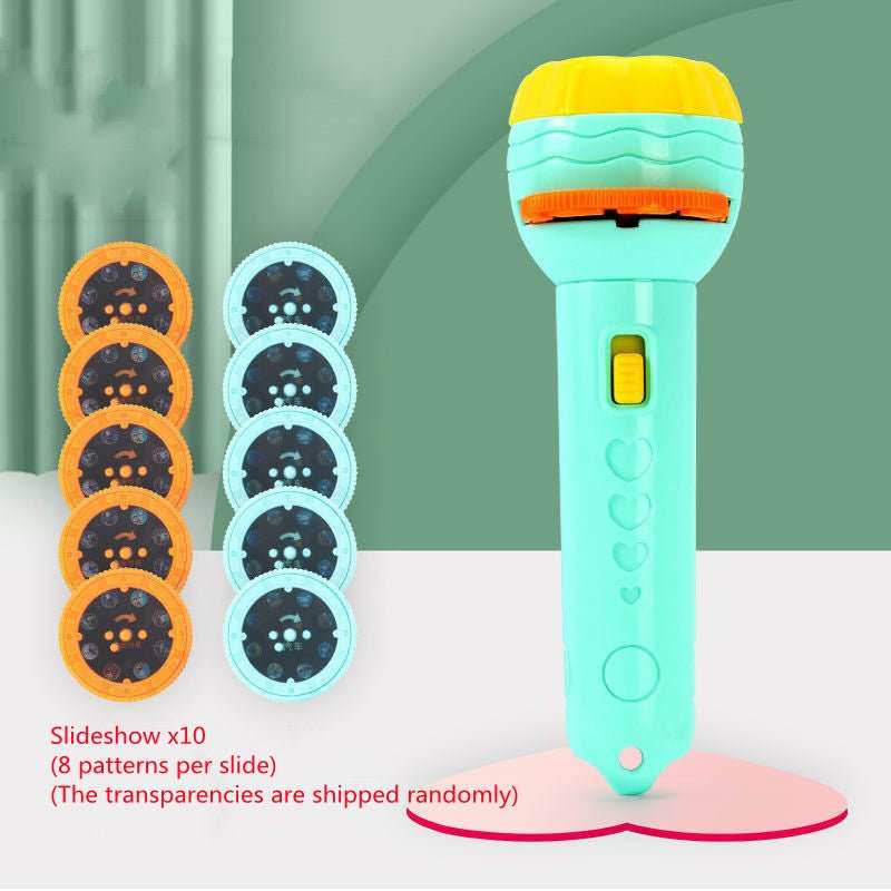 Cartoon Projection Flashlight 80 Patterns Creative Children Flashlight Toy Projector Baby Toys Bedtime Story Book - AMIR BAGS INDIA PRIVATE LIMITED