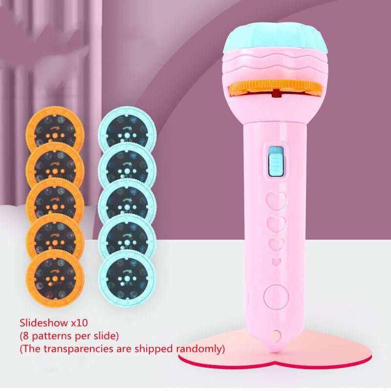 Cartoon Projection Flashlight 80 Patterns Creative Children Flashlight Toy Projector Baby Toys Bedtime Story Book - AMIR BAGS INDIA PRIVATE LIMITED