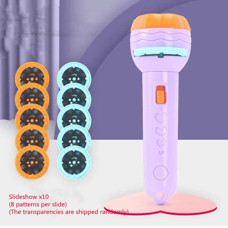 Cartoon Projection Flashlight 80 Patterns Creative Children Flashlight Toy Projector Baby Toys Bedtime Story Book - AMIR BAGS INDIA PRIVATE LIMITED
