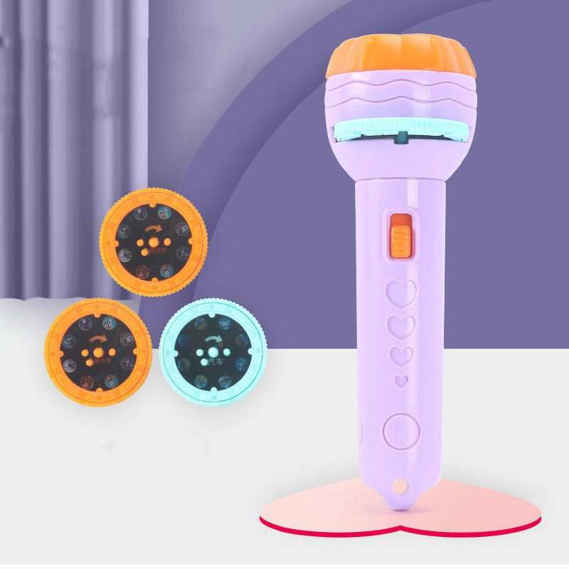 Cartoon Projection Flashlight 80 Patterns Creative Children Flashlight Toy Projector Baby Toys Bedtime Story Book - AMIR BAGS INDIA PRIVATE LIMITED