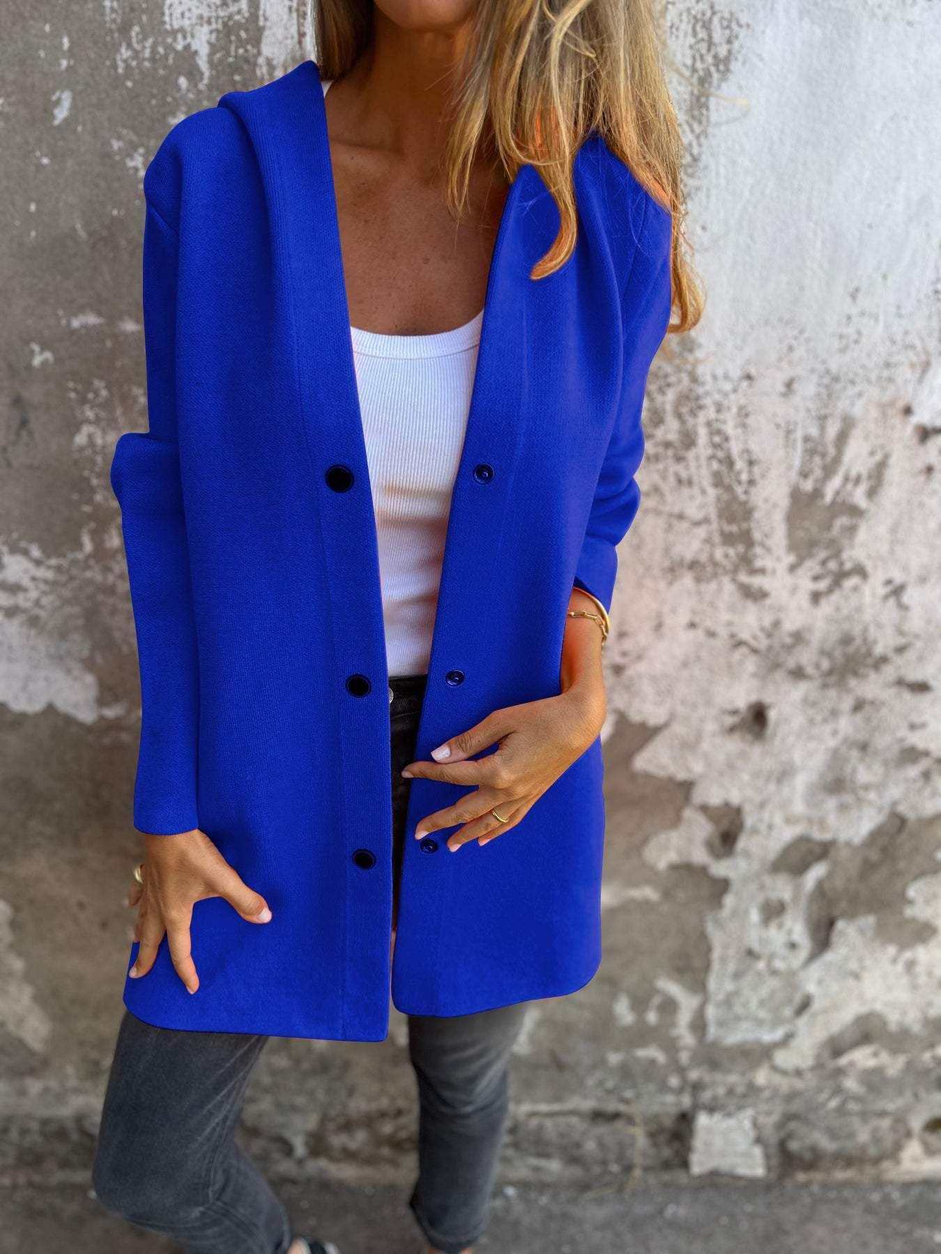 Casual Hooded Single - Breasted Cardigan Fashion Loose Solid Color Jacket Spring And Autumn Women's Clothing - AMIR BAGS INDIA PRIVATE LIMITED