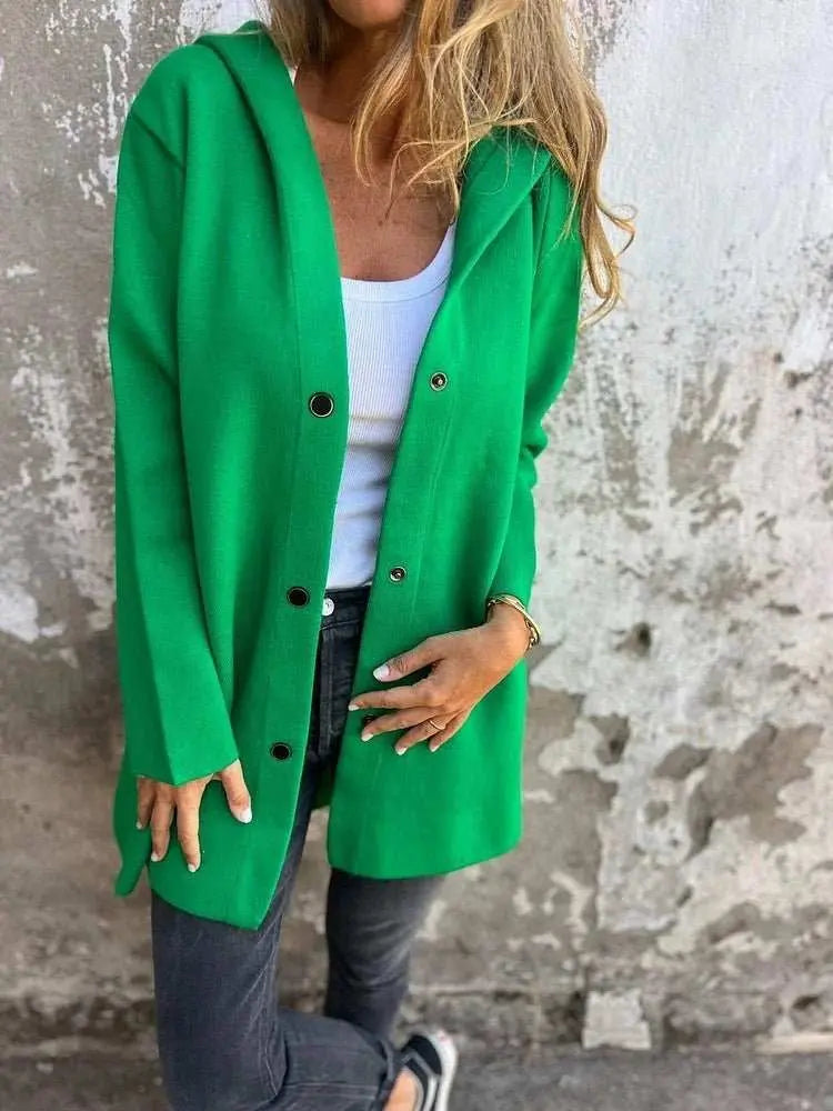 Casual Hooded Single - Breasted Cardigan Fashion Loose Solid Color Jacket Spring And Autumn Women's Clothing - AMIR BAGS INDIA PRIVATE LIMITED
