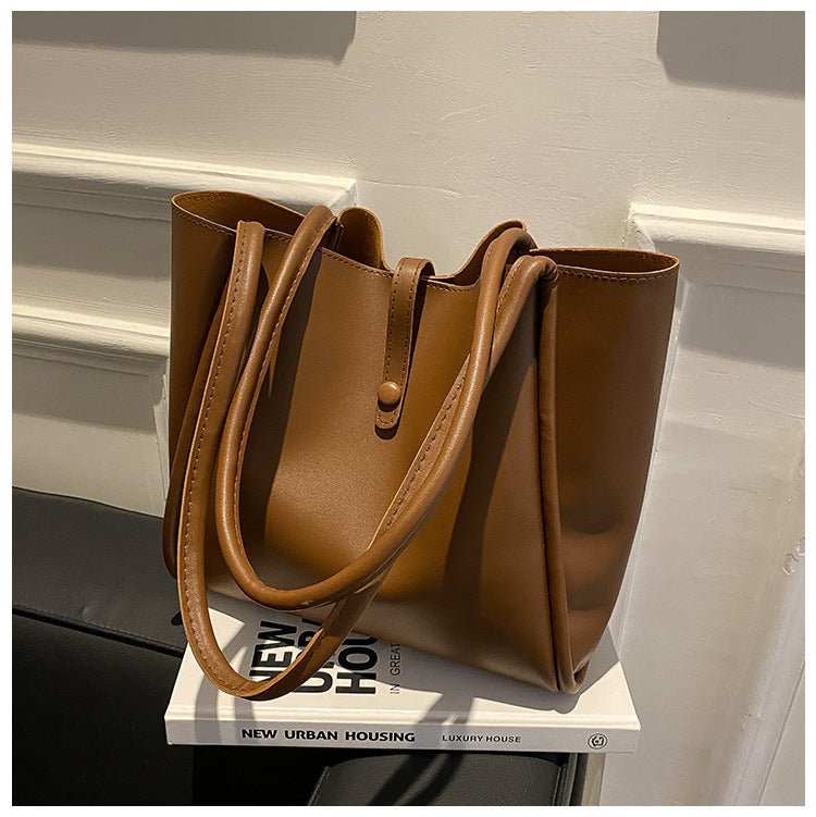 Casual Large Capacity Tote Bags For Women Fashion Solid Color Shopping Shoulder Bag With Wallet Ladies Handbag - AMIR BAGS INDIA PRIVATE LIMITED