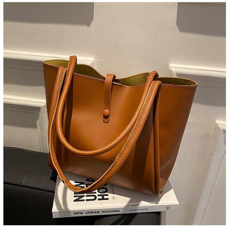 Casual Large Capacity Tote Bags For Women Fashion Solid Color Shopping Shoulder Bag With Wallet Ladies Handbag - AMIR BAGS INDIA PRIVATE LIMITED