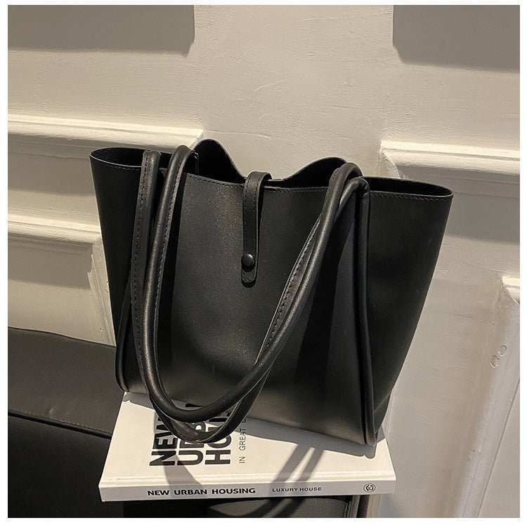 Casual Large Capacity Tote Bags For Women Fashion Solid Color Shopping Shoulder Bag With Wallet Ladies Handbag - AMIR BAGS INDIA PRIVATE LIMITED