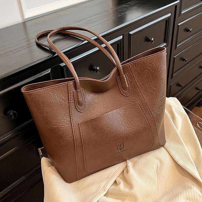 Casual Retro Shoulder Bag Texture Class Commuter Tote - AMIR BAGS INDIA PRIVATE LIMITED